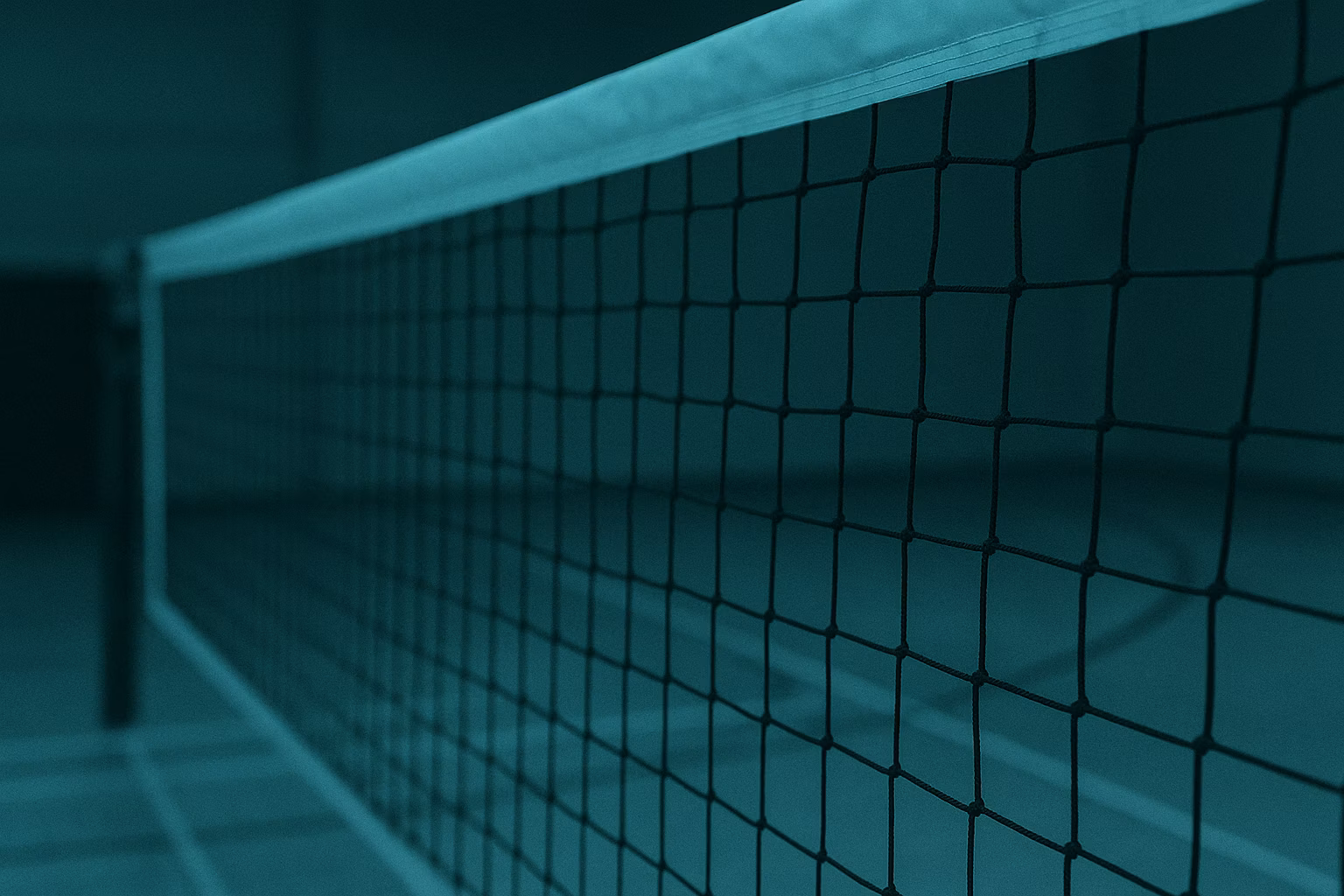 Volleyball net in focus