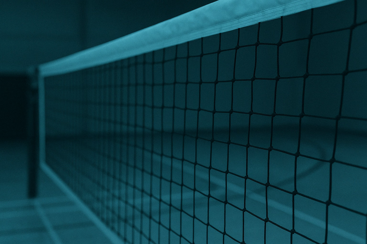 Volleyball net in focus